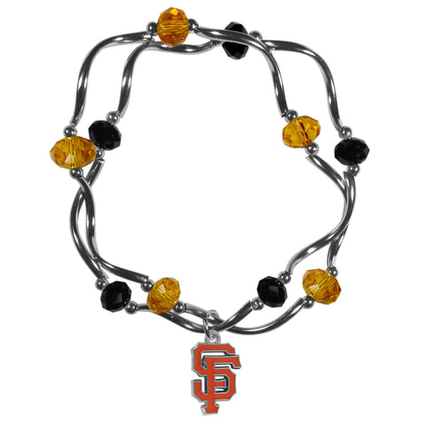 San Francisco Giants Crystal Beads Bracelet Licensed MLB Baseball Jewelry