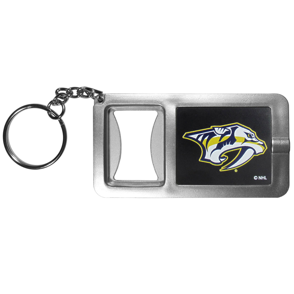 Nashville Predators Flashlight Key Chain with Bottle Opener NHL