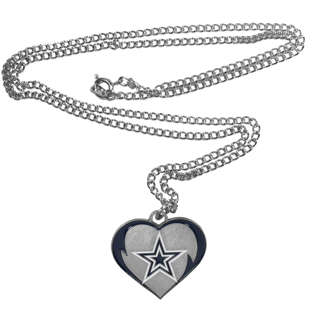 Dallas Cowboys 22" Chain Necklace with Metal Heart Logo Charm (NFL)