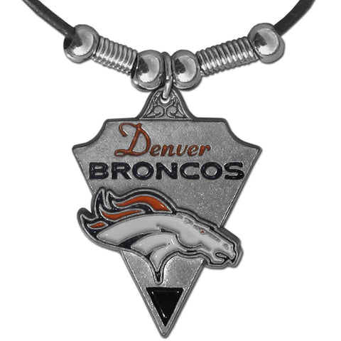 Denver Broncos Leather Cord Necklace (NFL) Football