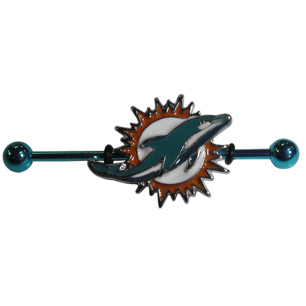 Miami Dolphins Stainless Steel Industrial Slider Barbell NFL Football