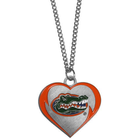 Florida Gators 22" Chain Necklace with Metal Heart Logo Charm (NCAA)