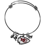 Kansas City Chiefs Wire Bangle Bracelet with Charms NFL Football