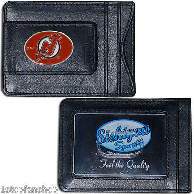 New Jersey Devils Fine Leather Money Clip (NHL) Card & Cash Holder