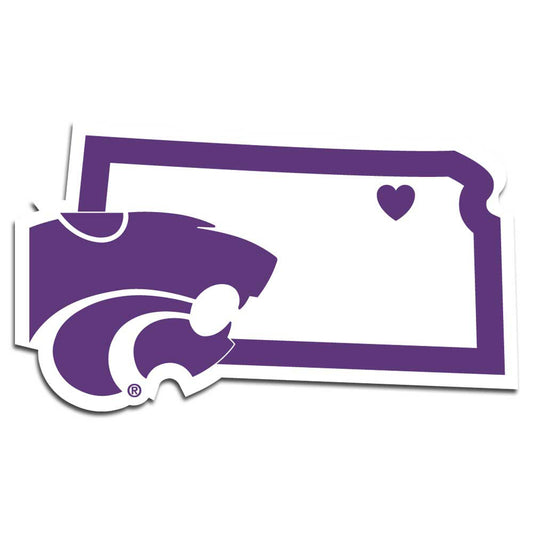 Kansas State Wildcats Home State Vinyl Auto Decal (NCAA) Kansas Shape