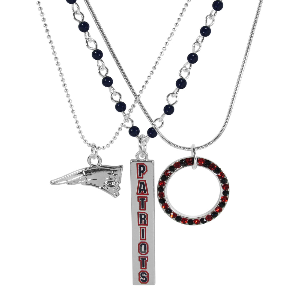 New England Patriots Trio Necklace Set NFL Licensed Jewelry