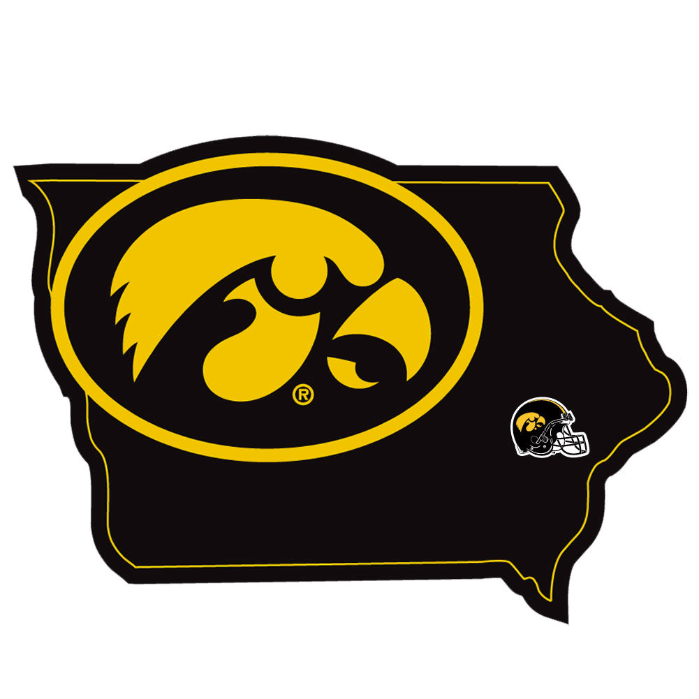 Iowa Hawkeyes Home State Vinyl Auto Decal (NCAA) Iowa Shape