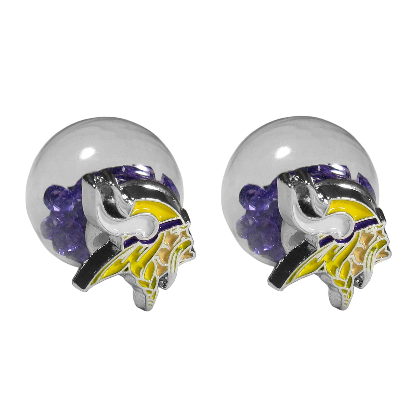Minnesota Vikings Front/Back Stud Earrings NFL Football Jewelry
