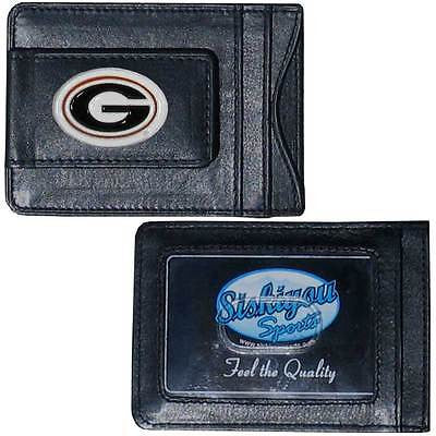 Georgia Bulldogs Fine Leather Money Clip (NCAA) Card & Cash Holder