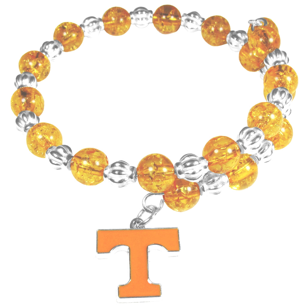 Tennessee Volunteers Bead Memory Wire Bracelet w/ Charm NCAA