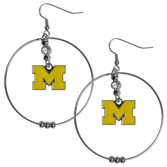 Michigan Wolverines 2 inch Hoop Earrings NCAA Licensed Jewelry