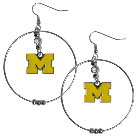 Michigan Wolverines 2 inch Hoop Earrings NCAA Licensed Jewelry