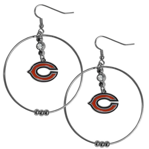Chicago Bears 2 inch Hoop Earrings NFL Licensed Football Jewelry