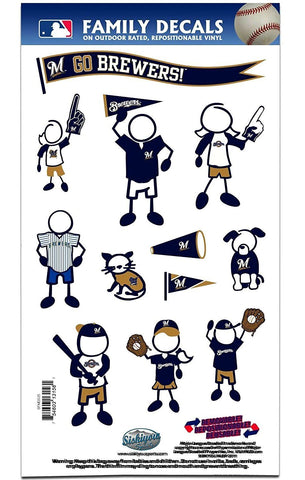 Milwaukee Brewers Outdoor Rated Vinyl Family Decals MLB