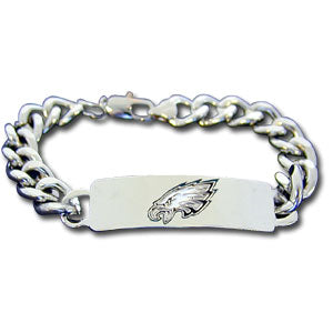 Philadelphia Eagles 9" Heavy Duty Metal Link Team ID Bracelet NFL Football