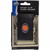 Clemson Tigers Fine Leather Money Clip (NCAA) Card & Cash Holder