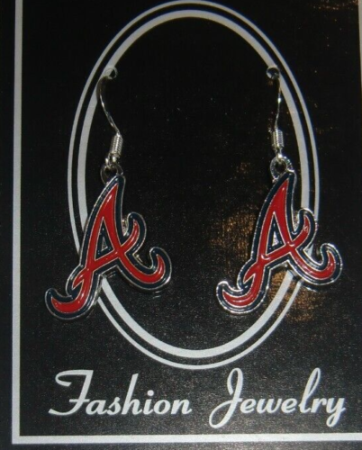 Atlanta Braves Dangle Earrings (Chrome) MLB Baseball