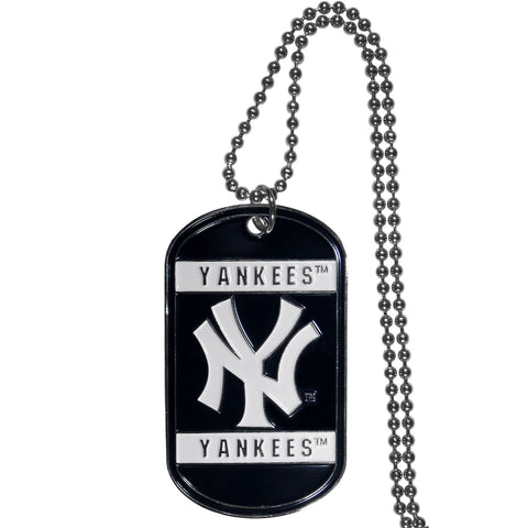 New York Yankees Metal Tag Necklace MLB Licensed Baseball Jewelry