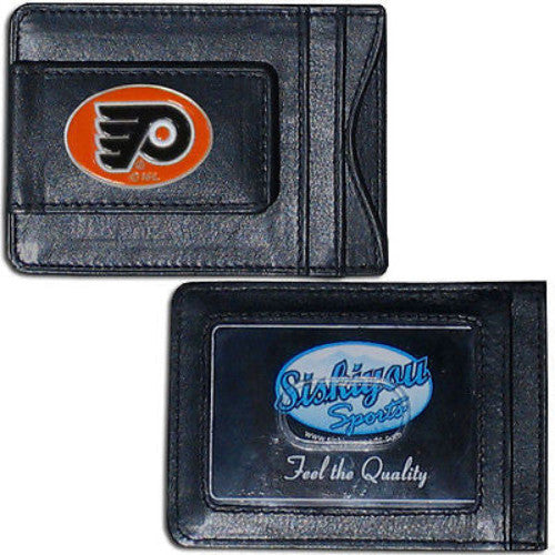 Philadelphia Flyers Fine Leather Money Clip (NHL) Card & Cash Holder