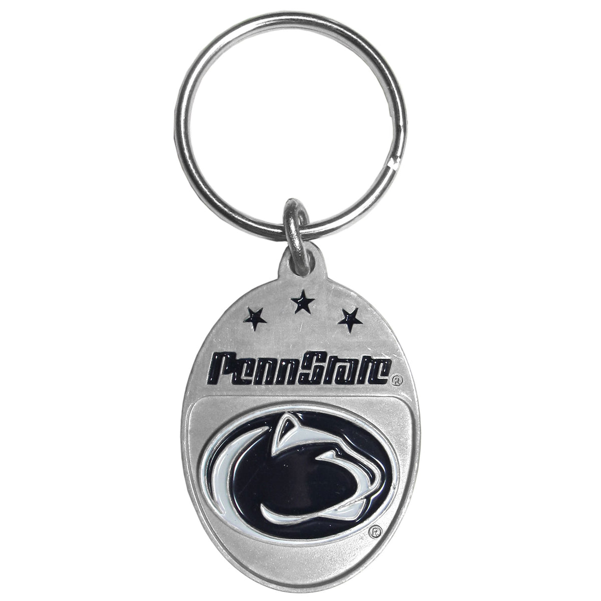 Penn State Nittany Lions 3-D Metal Key Chain NCAA Licensed (Oval)