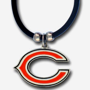 Chicago Bears Rubber Cord Necklace w/ Logo Charm NFL Football