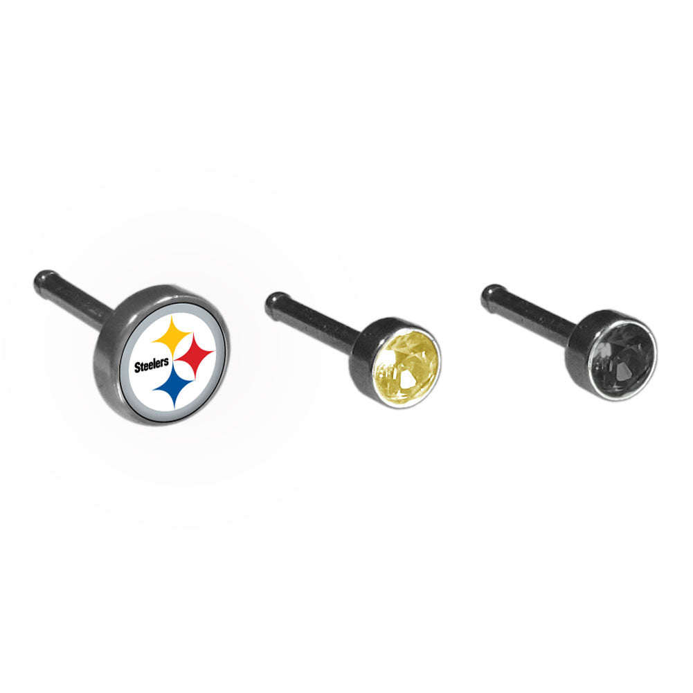 Pittsburgh Steelers Nose Bone Stud Set of 3 (NFL Football)