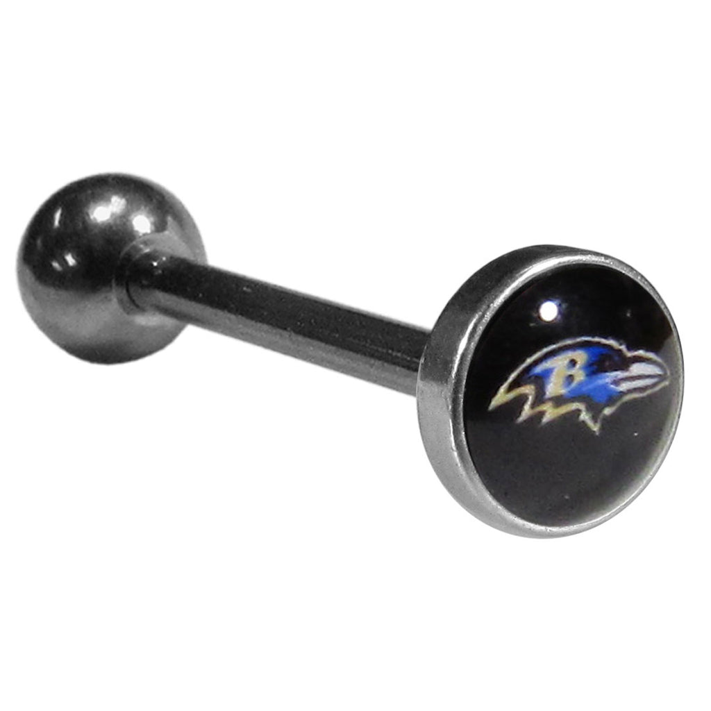 Baltimore Ravens Barbell Tongue Ring (Inlaid Logo) NFL Jewelry