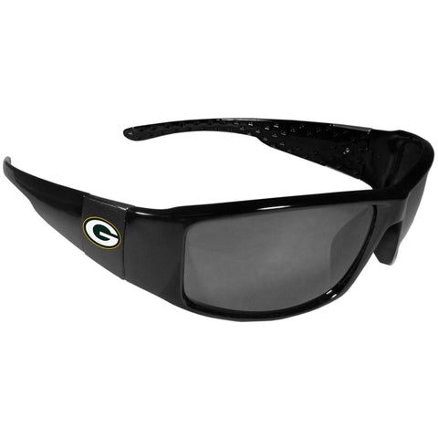 Green Bay Packers Black Wrap Sunglasses (NFL Football)
