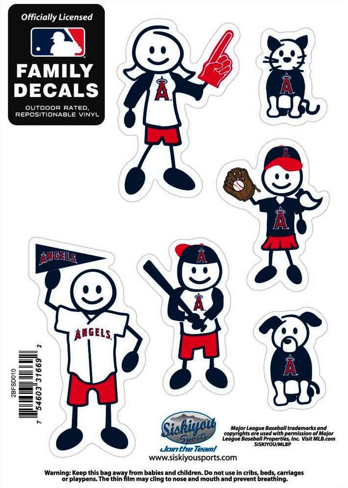 Los Angeles Anaheim Angels Outdoor Rated Vinyl Family Decals MLB Baseball