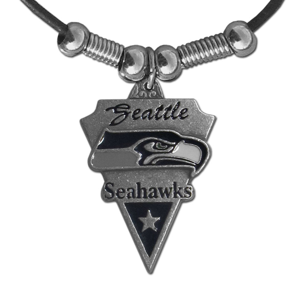 Seattle Seahawks Leather Cord Necklace (NFL) Football
