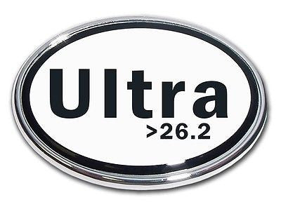 Ultra >26.2 Chrome Metal Auto Emblem (Oval) Marathon