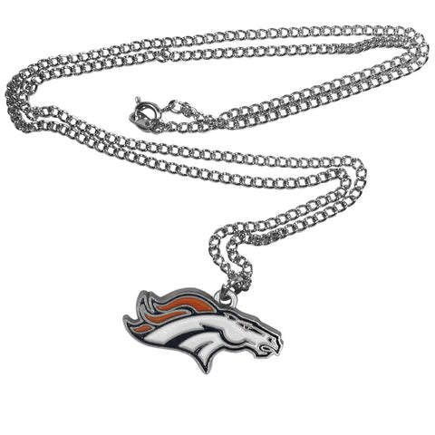 Denver Boncos 22" Chain Necklace with Metal Team Logo Charm NFL Football