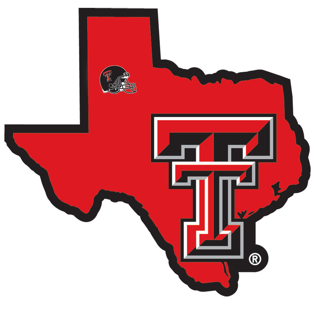 Texas Tech Red Raiders Home State Vinyl Auto Decal (NCAA) Texas Shape