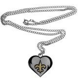 New Orleans Saints 22" Chain Necklace with Metal Heart Logo Charm (NFL)