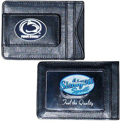 Penn State Nittany Lions Fine Leather Money Clip (NCAA) Card & Cash Holder (Oval)