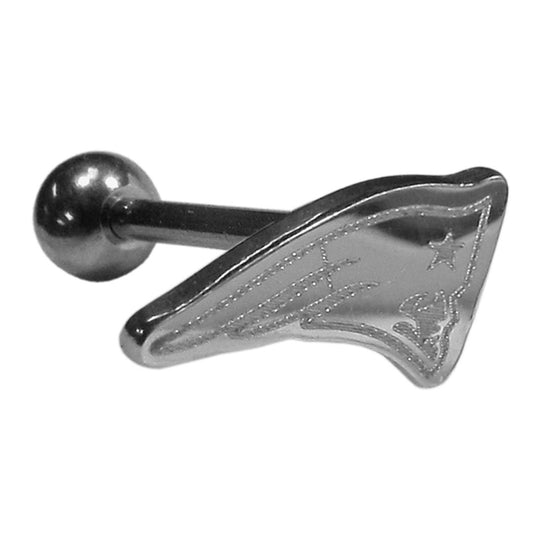 New England Patriots Barbell Tongue Ring (Logo) NFL Jewelry