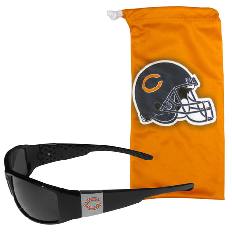 Chicago Bears Chrome Wrap Sunglasses with Microfiber Bag (NFL)