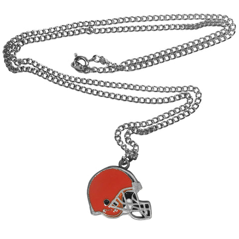 Cleveland Browns 22" Chain Necklace with Metal Helmet Charm NFL Football