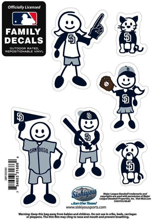 San Diego Padres Outdoor Rated Vinyl Family Decals MLB Baseball