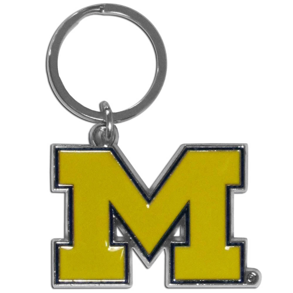 Michigan Wolverines Enameled Logo Metal Key Chain NCAA