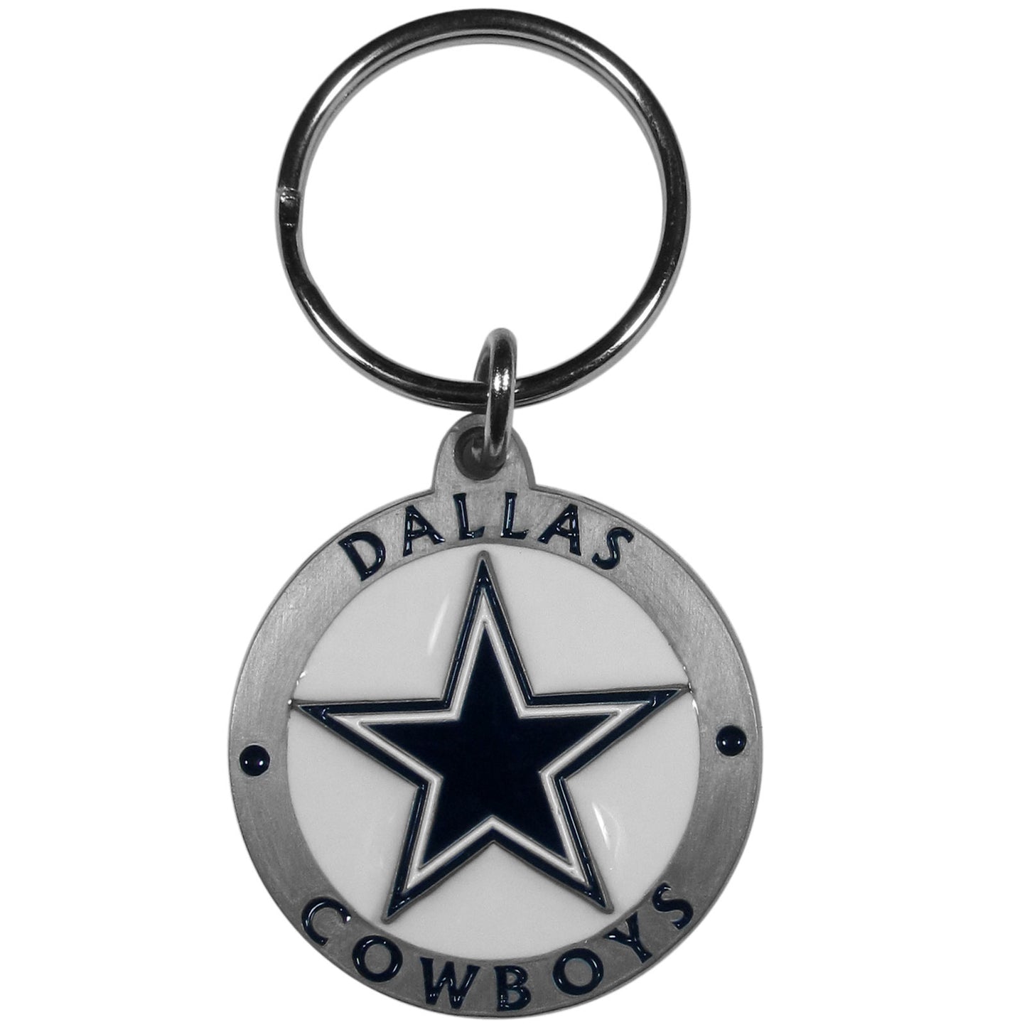 Dallas Cowboys 3 -D Logo Metal Key Chain NFL Football (Round)