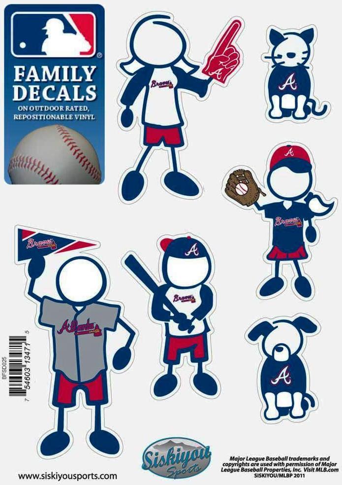 Atlanta Braves Outdoor Rated Vinyl Family Decals MLB Baseball