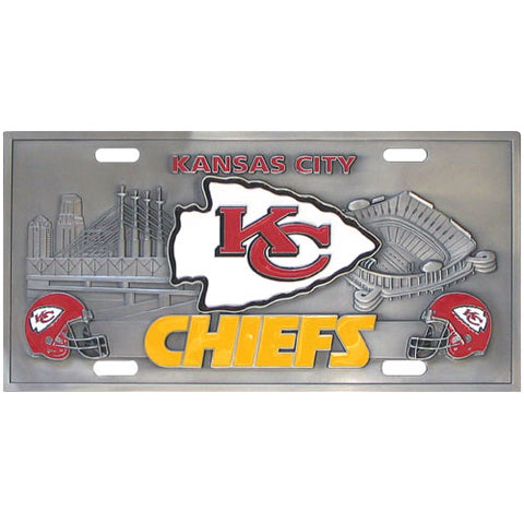 Kansas City Chiefs Collector's License Plate Licensed NFL Football