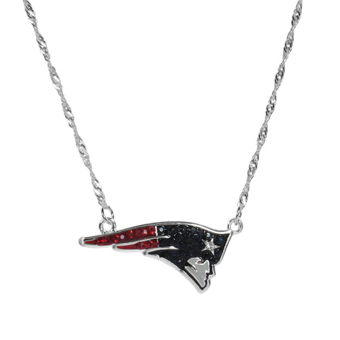New England Patriots Crystal Logo Necklace NFL Football