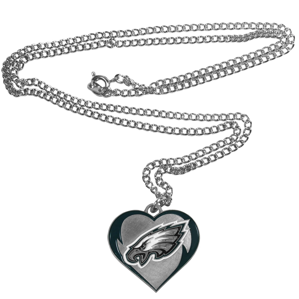 Philadelphia Eagles 22" Chain Necklace with Metal Heart Logo Charm (NFL)