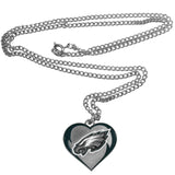 Philadelphia Eagles 22" Chain Necklace with Metal Heart Logo Charm (NFL)