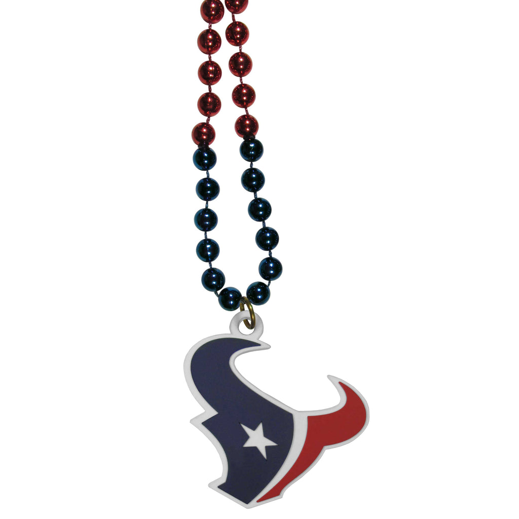 Houston Texans Mardi Gras Beads Necklace with Team Logo - NFL Football