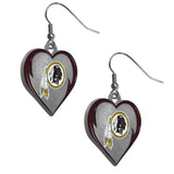 Washington Redskins Heart Dangle Earrings NFL Football