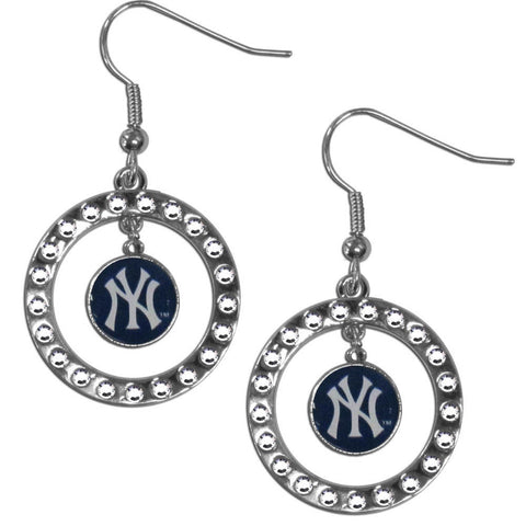 New York Yankees Hoop Earrings (Rhinestones) MLB Baseball