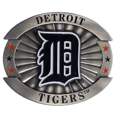 Detroit Tigers Over-sized 4" Pewter Metal Belt Buckle MLB